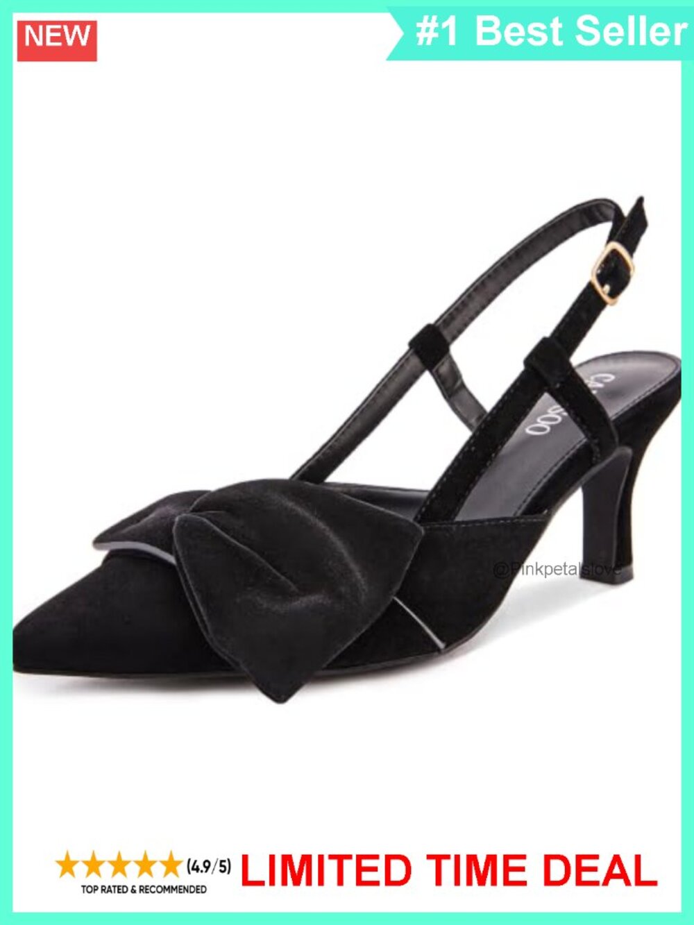 Faux Suede Bow Slingback Kitten Heels Pointed Toe Dress Pumps